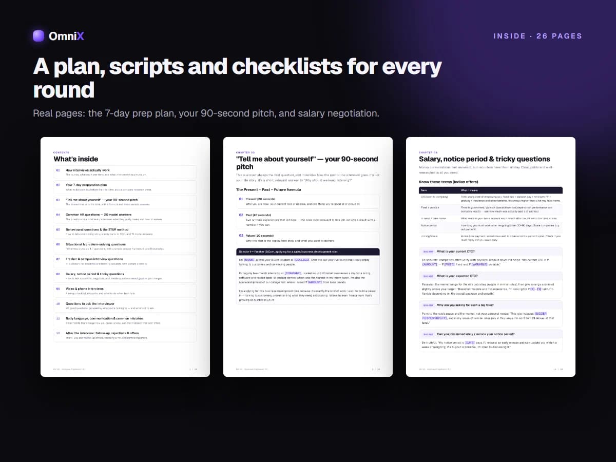 Interview Preparation Kit — 60+ Questions with Model Answers, STAR Stories & Checklists