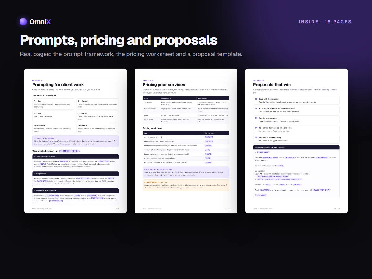 Freelancing with AI Tools — Start, Price & Deliver AI-Assisted Services (Ebook with 15 Prompts)