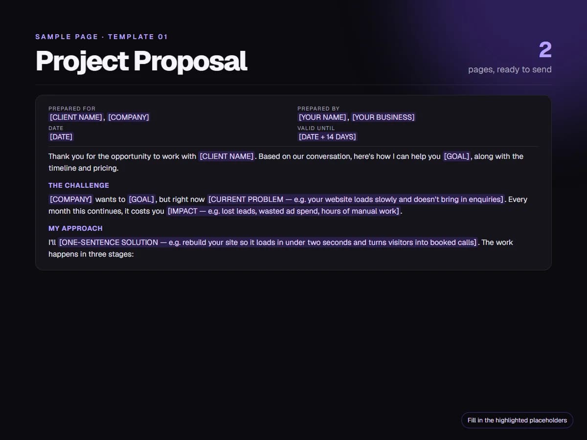 Freelancer Client Kit — Proposals, Contracts & Onboarding Templates