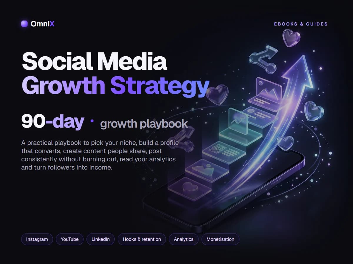 Social Media Growth Strategy — A 90-Day Playbook for Instagram, YouTube & LinkedIn (Ebook)
