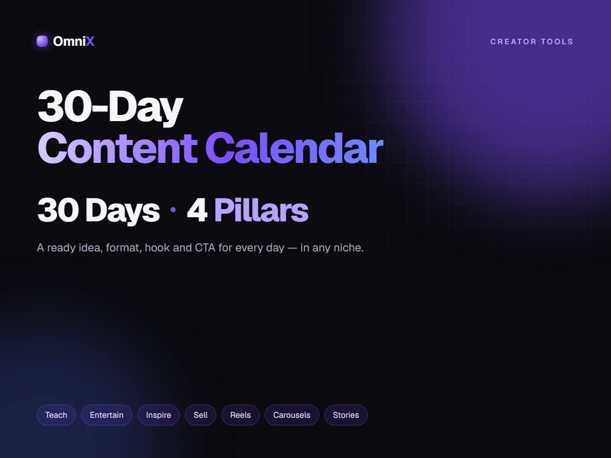 30-Day Content Calendar for Creators